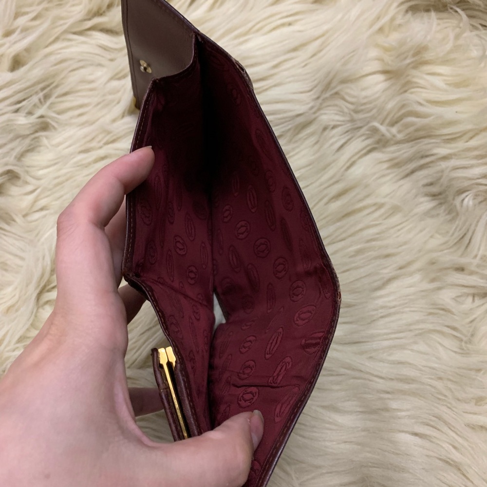 Vintage Cartier Trifold burgundy wallet - Picture 8 of 8